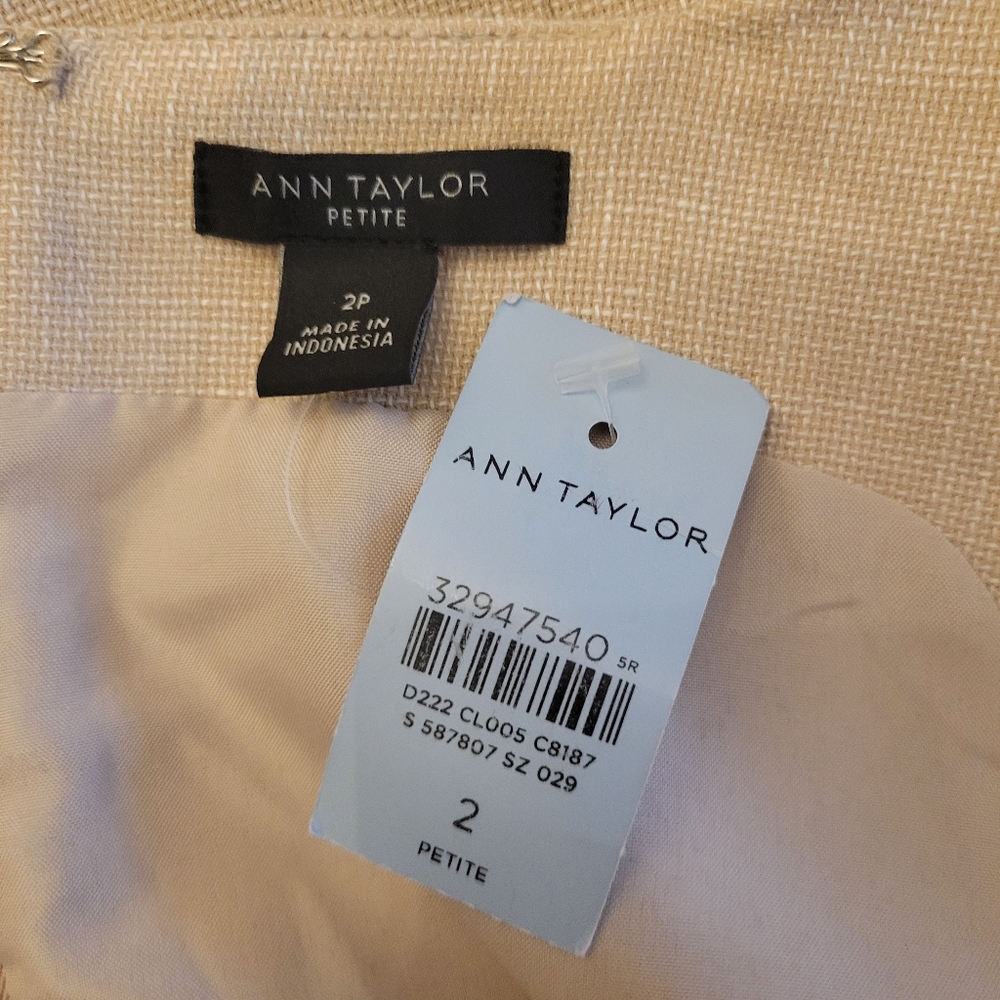 NWT Ann Taylor Khaki‎ Tan Sleeveless Sheath Dress Size 2 Petite - Picture 6 of 6